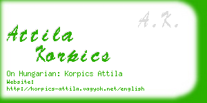 attila korpics business card